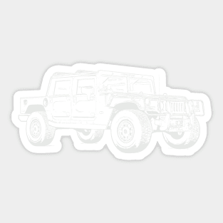 Hummer Wireframe White Sticker